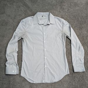 Ministry of Supply Dress Shirt Mens Med Slim Fit Stretch Button Up Work Stripes